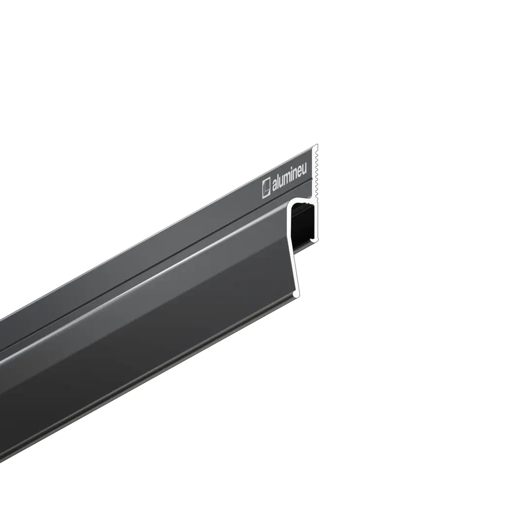 Schräge Umlenkkante des Wand-Schattenfugenprofils, hinter der die Harpune verschwindet, INVISIA X201