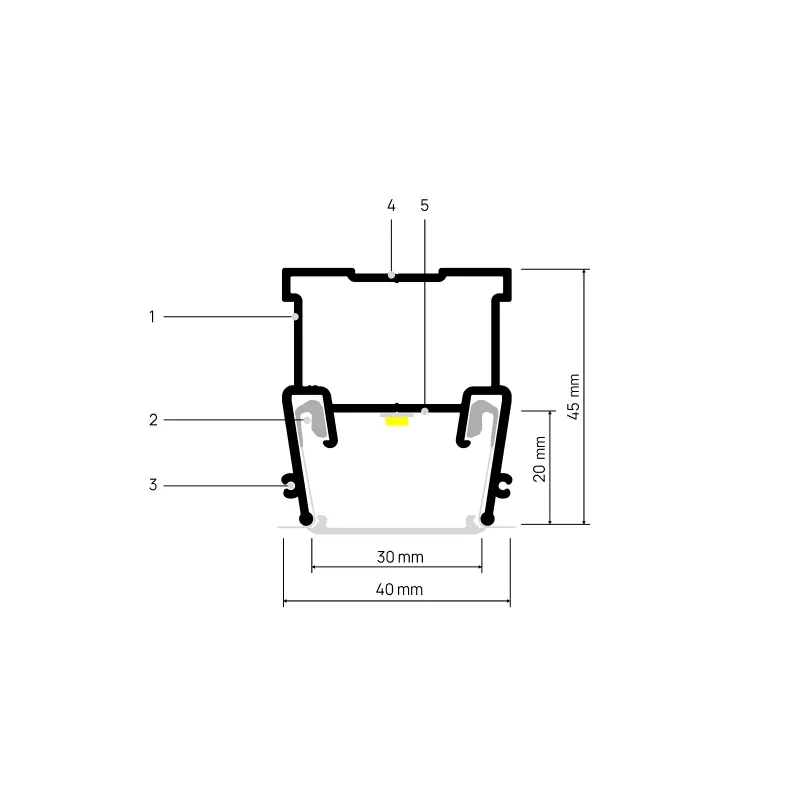 Profil LIGHTRA X030, beschriftete Zeichnung