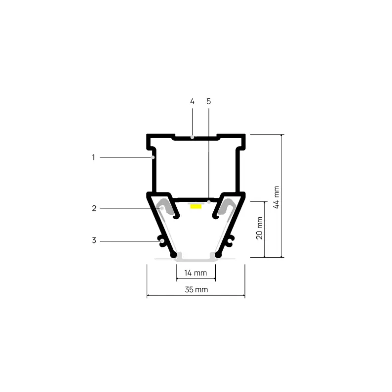 Profil LIGHTRA X015, beschriftete Zeichnung