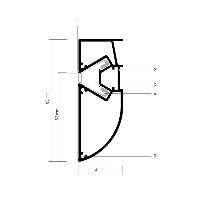Profil STRATOS X701, beschriftete Zeichnung