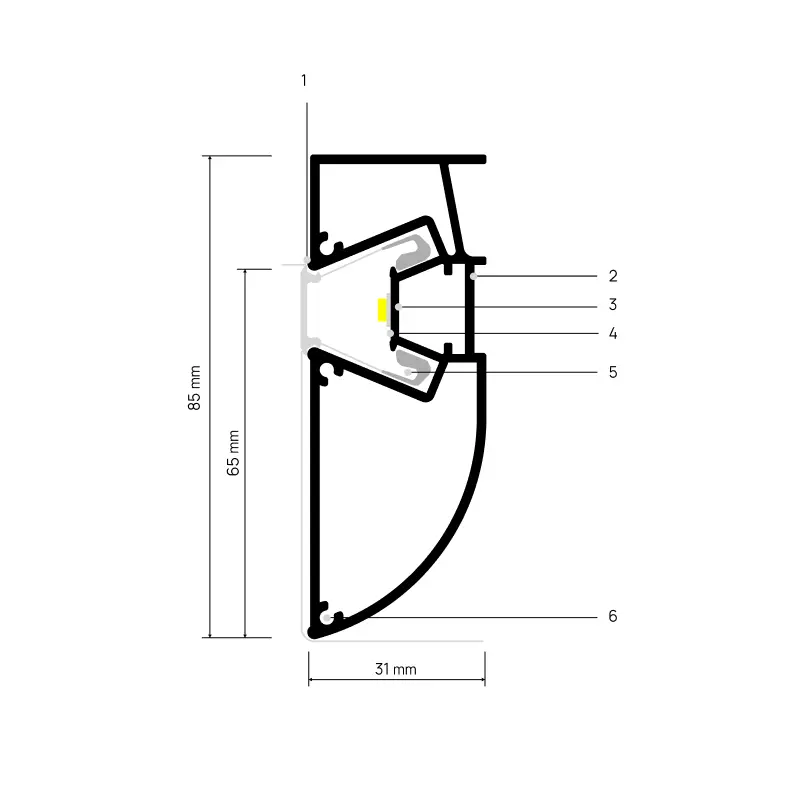 Profil STRATOS X702, beschriftete Zeichnung