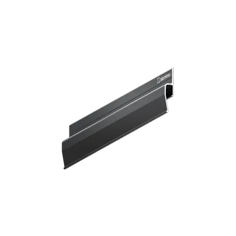 Wand-Schattenfugenprofil für Spanndecken aus schwarzem Aluminium, INVISIA X201